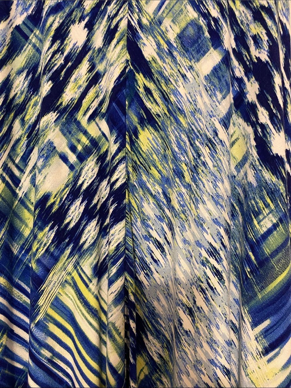 Chico's Asymmetrical Blue, Navy & Lime Printed Skirt size 2 - Picture 2 of 5